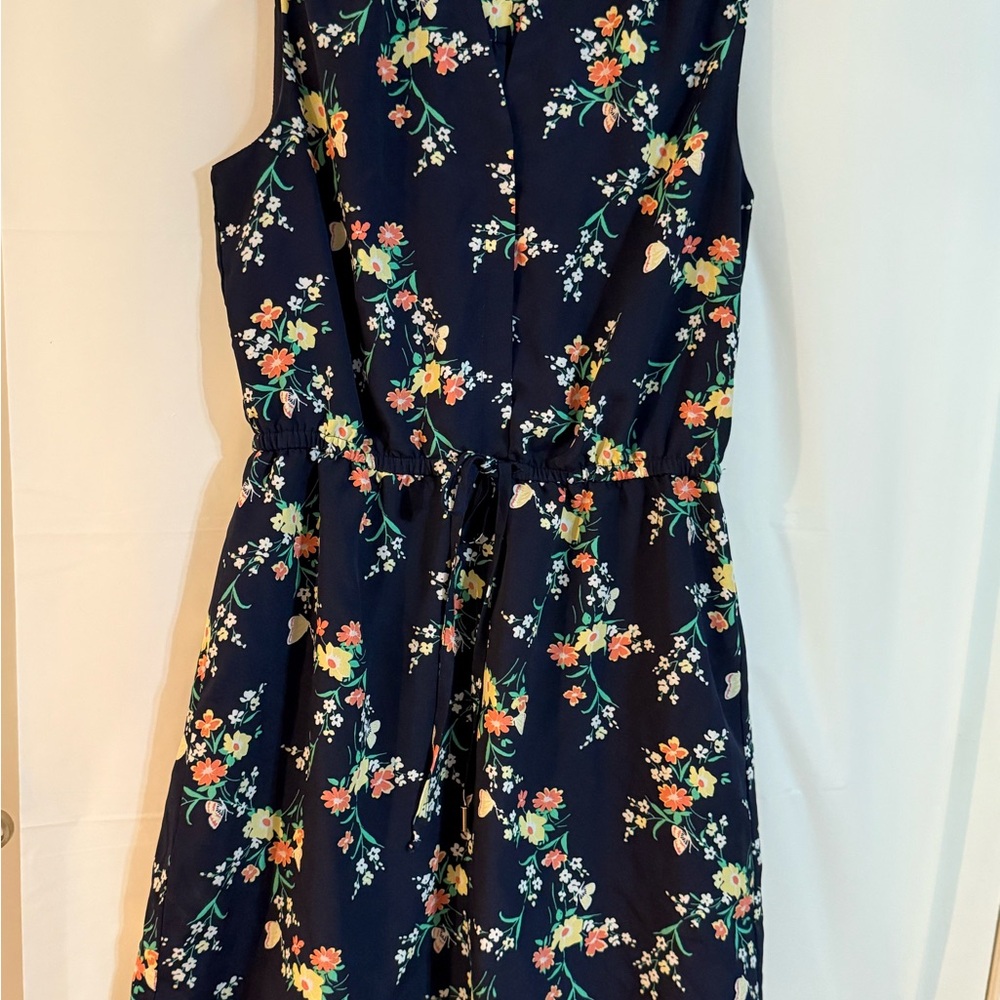 Maison Jules Floral Dress - Navy and Multicolor